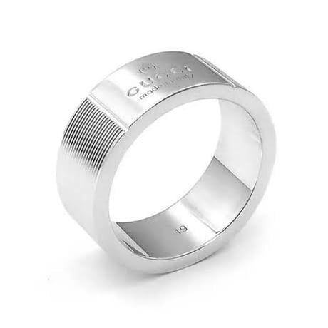 新品 gucci 2024aw silver logo ring 9号