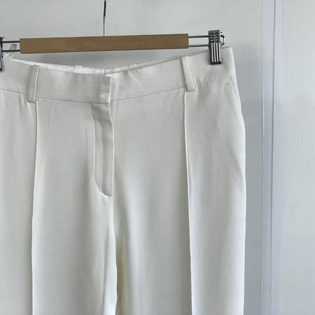 celine silk trousers white