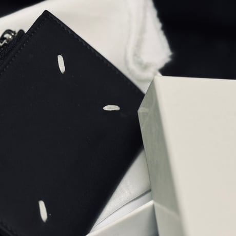maison margiela leather wallet black