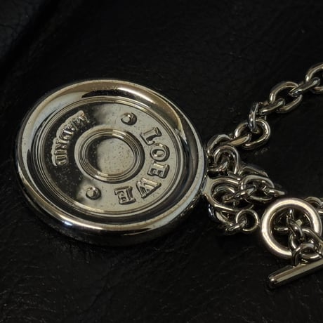 loewe silver anagram logo charm bracelet