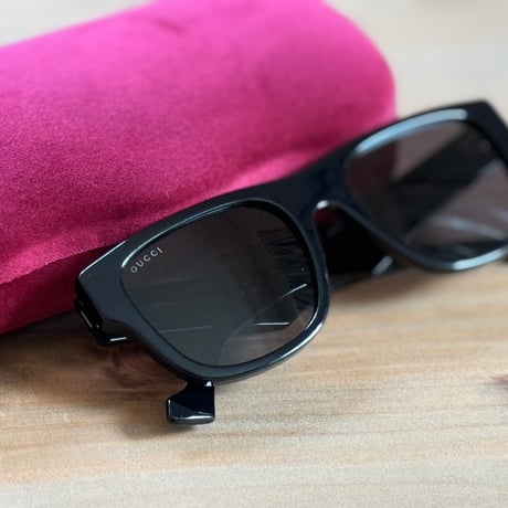 新品 gucci 2024ss square black sunglass