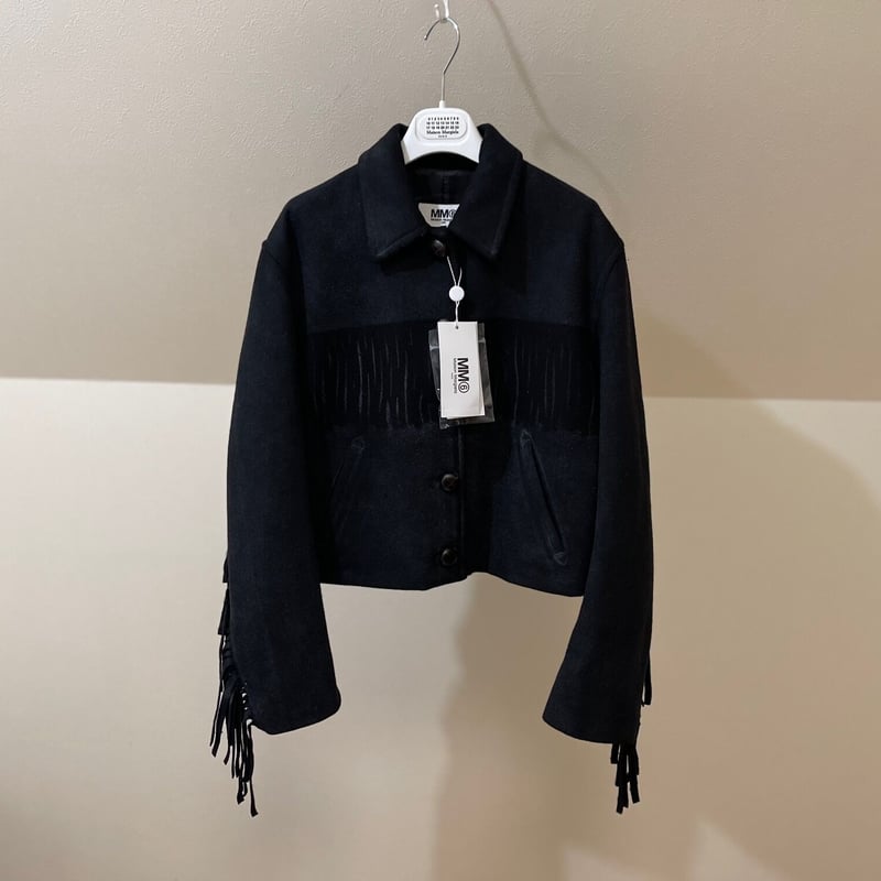 新品 mm6 maison margiela 2020aw fringe jacket bl...