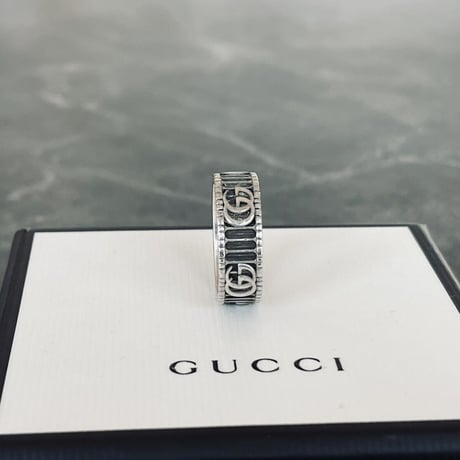 gucci interlocking logo silver ring 19号