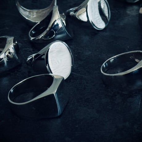 atelier sample sterling silver 925 signet ring "square” 14号