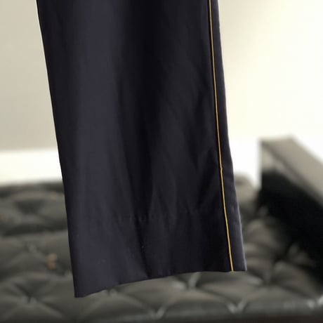 alexander mcqueen side line leather piping flare trousers