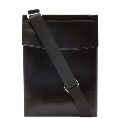 新品 our legacy leather shoulder bag black