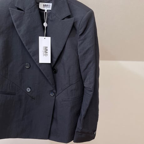 新品 mm6 maison margiela 2020aw nylon doule black blazer 38