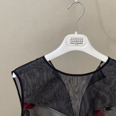 新品 maison margiela 2018ss "白タグ" silk organdy dress black 38