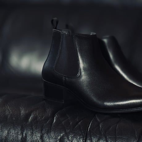 【factory sample】side gore leather heeel boots 26.5-27