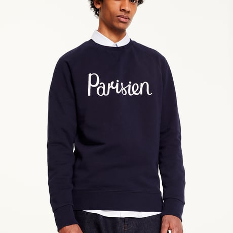 新品 maison kitsune logo sweat black L