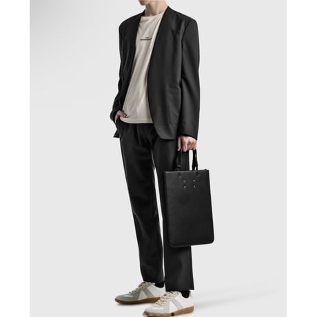 maison margiela collar less jacket black
