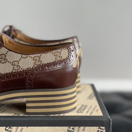 gucci monogram leather dress shoes UK7.5