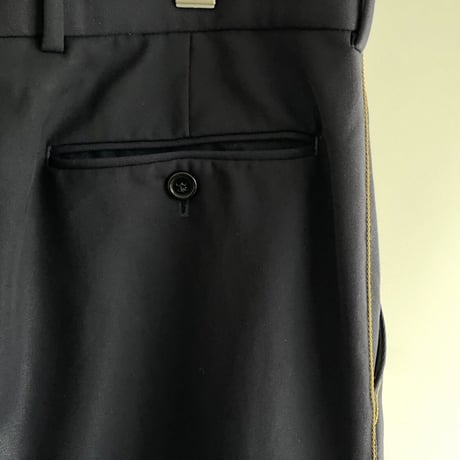 alexander mcqueen side line leather piping flare trousers