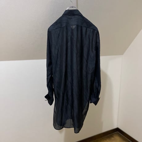 新品 2019ss jilsander silk long shirt black 40