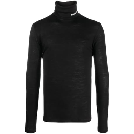 新品 jilsander logo turtleneck black