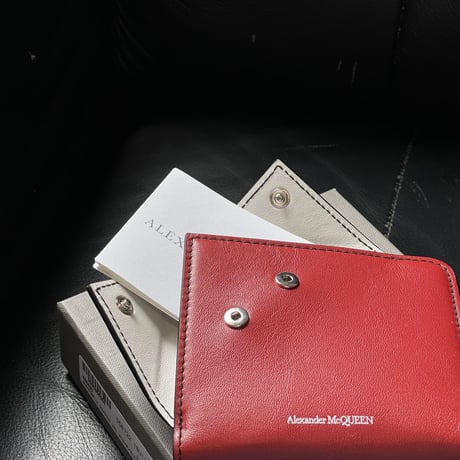 新品 alexander mcqueen 2021ss leather wallet