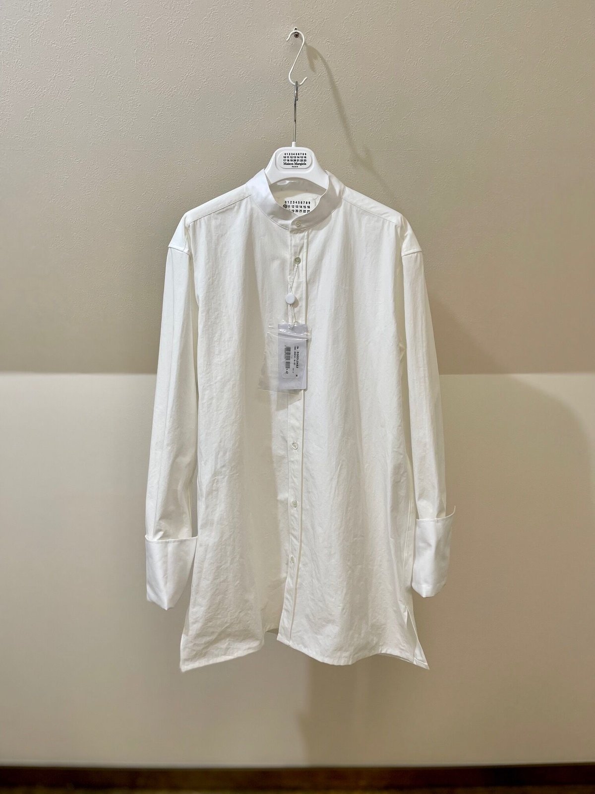 新品 maison margiela 2020aw no collar long shirt