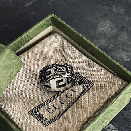 新品 gucci interlocking silver ring 21号