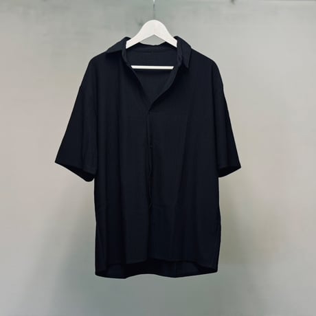 factory sample pleats oversize shirt black