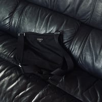 prada nylon logo shoulder bag black #2