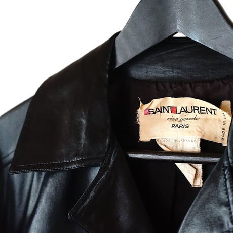 Yves Saint Laurent rive gauche ”初期" fake leather coat black