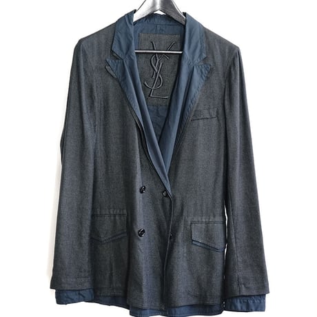 未使用  yves saint laurent rive gauche silk  layered jacket