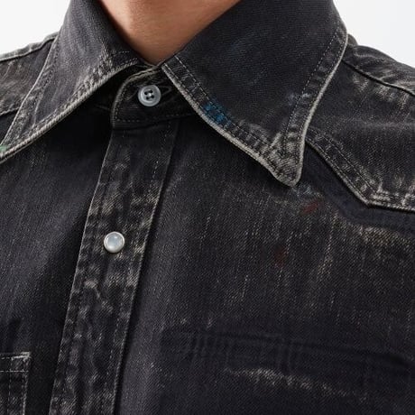 新品 maison margiela 2022aw paint splatter denim 39