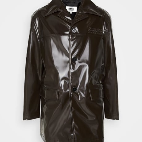 新品 mm6 2023aw fake leather calendar logo coat 40