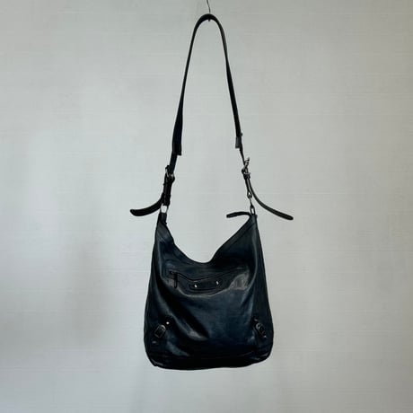 balenciaga leather shoulder bag “B”