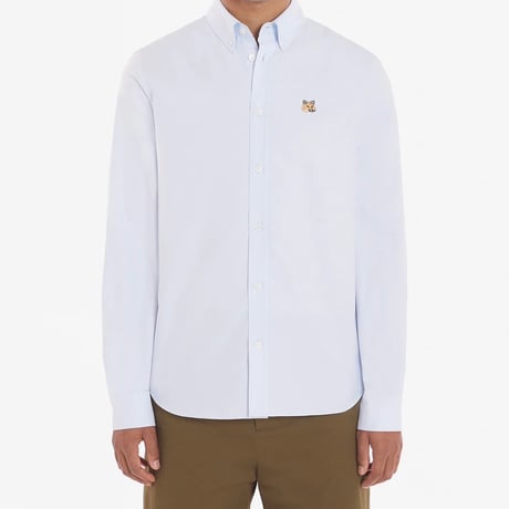 新品 maison kitsune 2024ss fox shirt sax blue 39