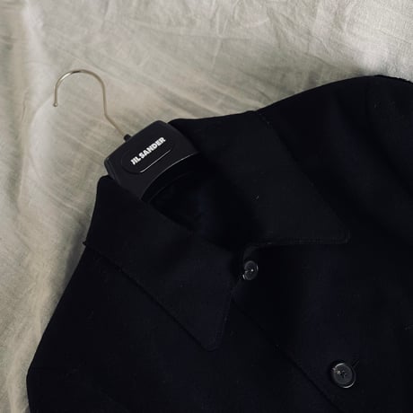 jilsander cashmere wool black coat 46