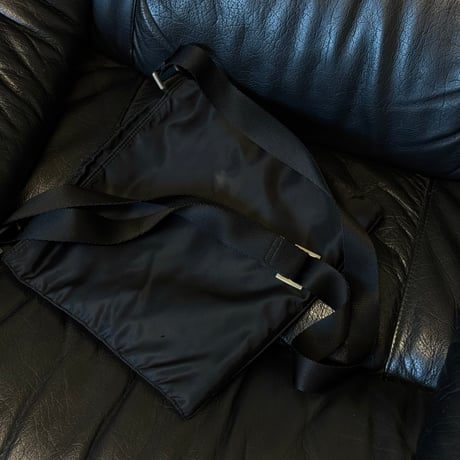 prada nylon logo shoulder bag black B