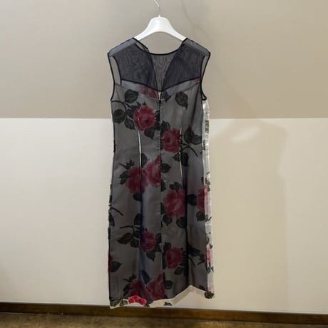 新品 maison margiela 2018ss "白タグ" silk organdy dress black 38