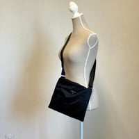 prada nylon logo shoulder bag black A