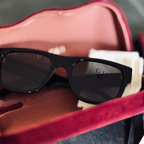 新品 gucci 2024ss square black sunglass