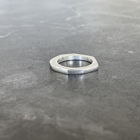 1990-00s gucci hexagon silver ring 13号