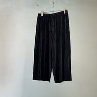 【price down】factory sample pleats wide half pants black