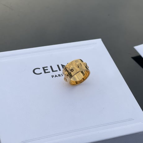 新品 2021aw celine triomphe gold ring