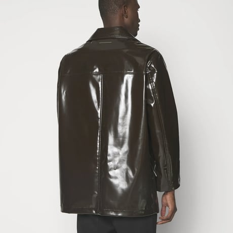新品 mm6 2023aw fake leather calendar logo coat 40