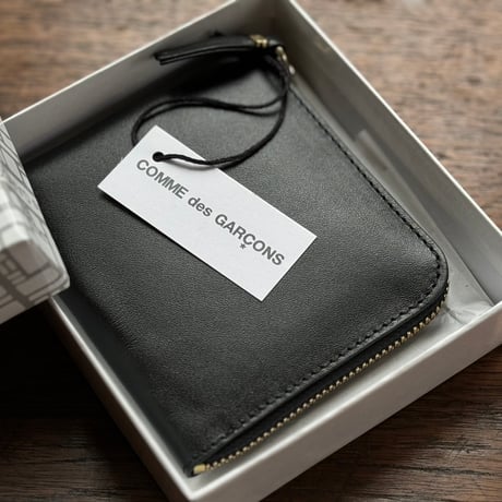 新品 comme des garcons 2024ss leather wallet black