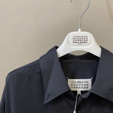 新品 maison margiela 2021ss over size silk long shirt black 36
