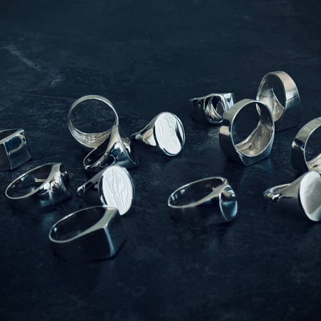 atelier sample sterling silver 925 signet ring "square” 14号