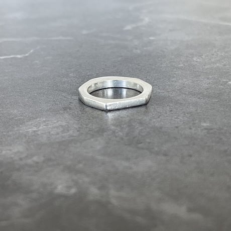 1990-00s gucci hexagon silver ring 13号