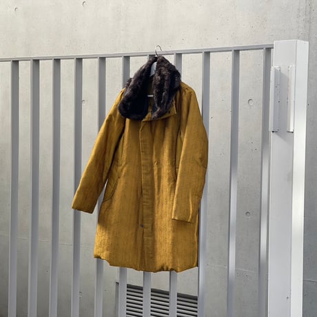 issey miyake fur down long coat