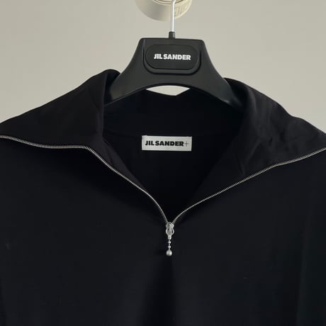 新品 jilsander+ harf zip knit tops black