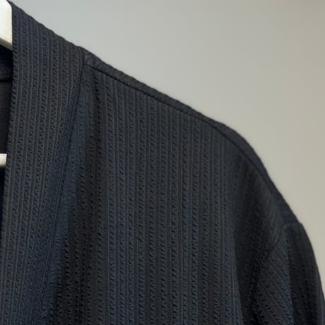 factory sample pleats collarless shirt jacket black
