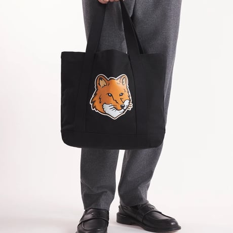 新品 maison kitsune 2025 fox head tote bag