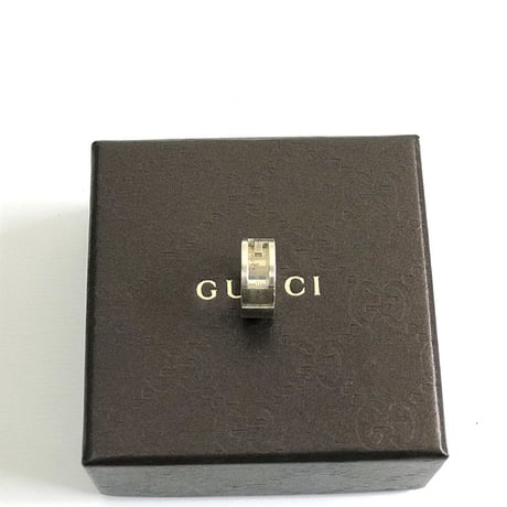 gucci  logo motifa silver ring 7号
