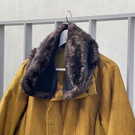 issey miyake fur down long coat