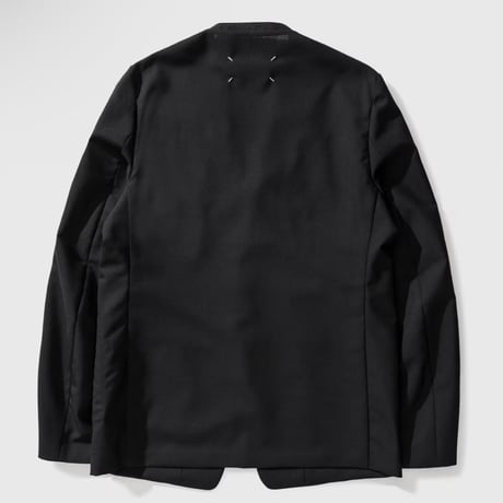 maison margiela collar less jacket black
